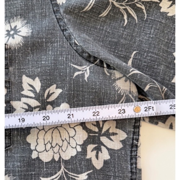 Reyn Spooner Mens XL Short Sleeve Button Up Shirt Gray Floral Hawaiian Aloha - Picture 14 of 16